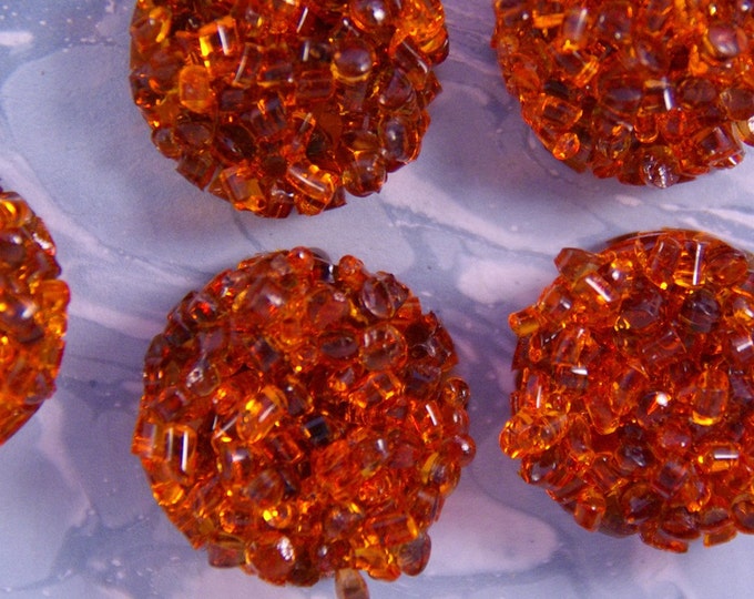 Unique Round Burnt Orange Resin Chip Flatbacks 6