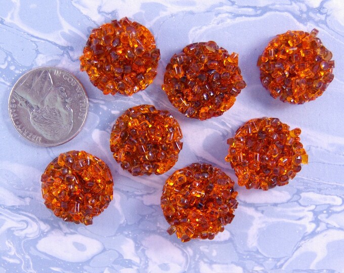 Unique Round Burnt Orange Resin Chip Flatbacks 6