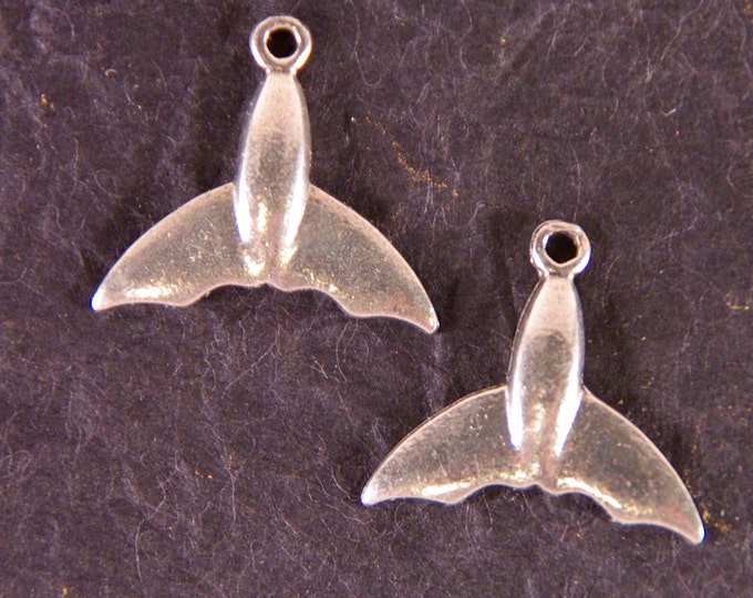 Pair of Pewter Whale Tail Charms