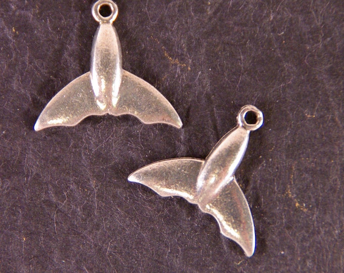 Pair of Pewter Whale Tail Charms
