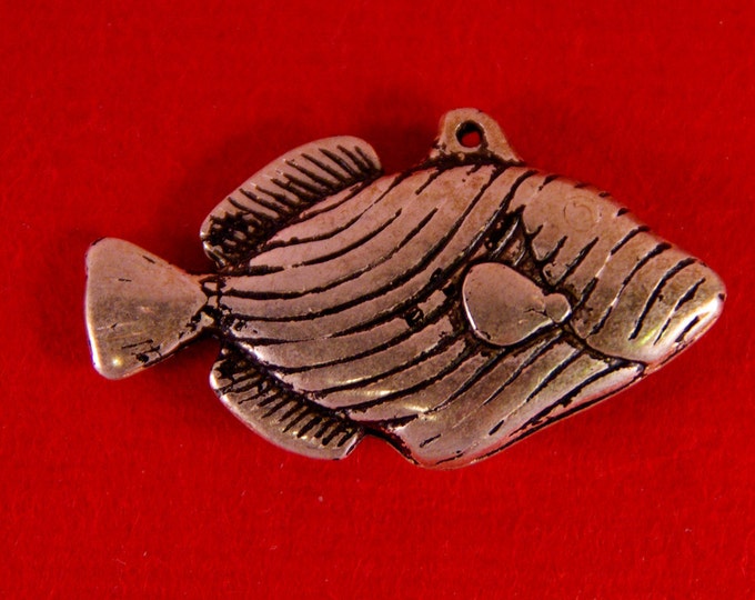 2 Vintage Fish Charm Metallic Plastic