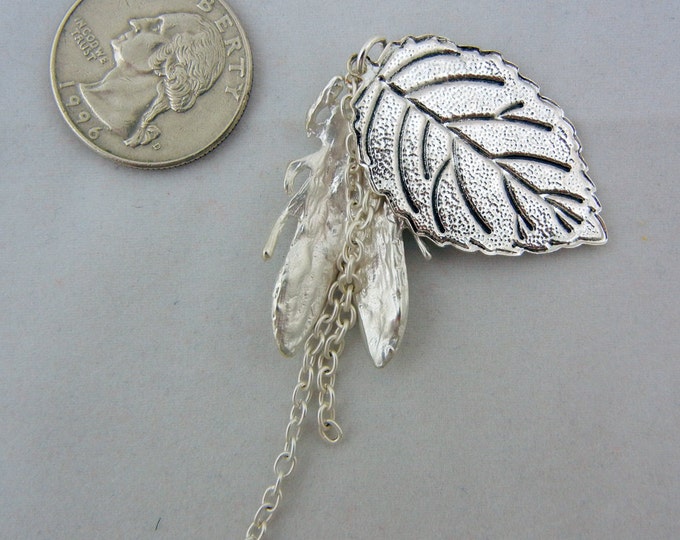 Antique Silver-tone Fly and Leaf Charms