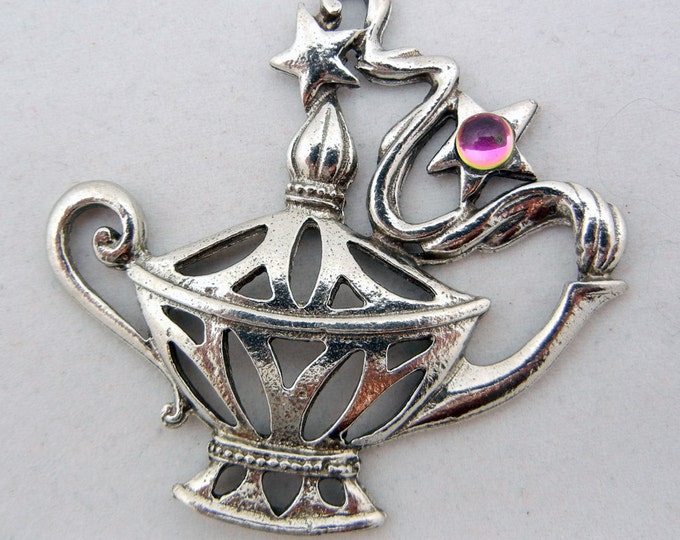 Magic Lamp Pendant with Iridescent Cabochon