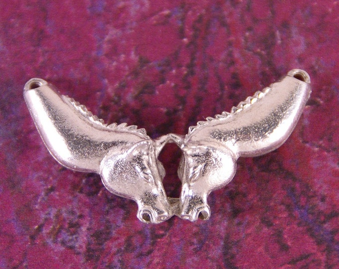 Pewter Double Horse Pendant Charm