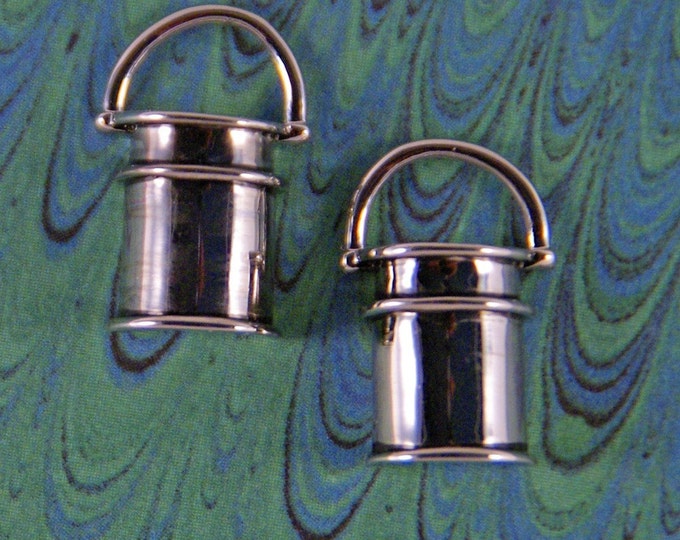 Silver-tone Metal of Bucket Charms Pair