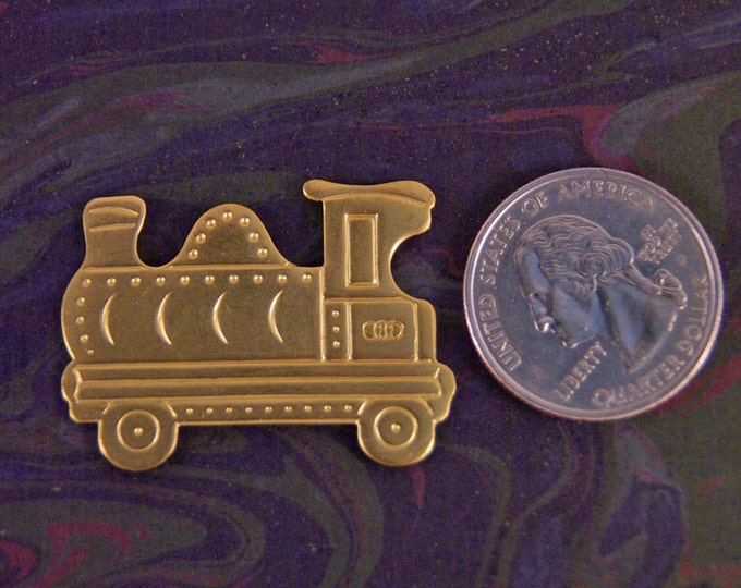 8 Large Fun Brass Train Stamping