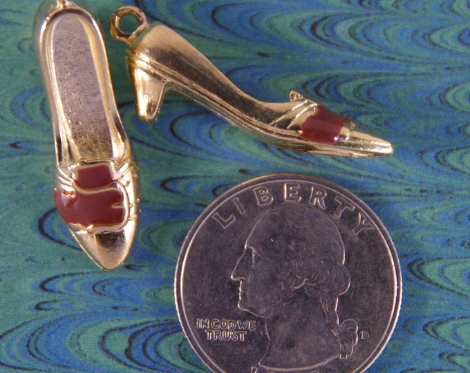 Two Gold-tone High Heel Charms