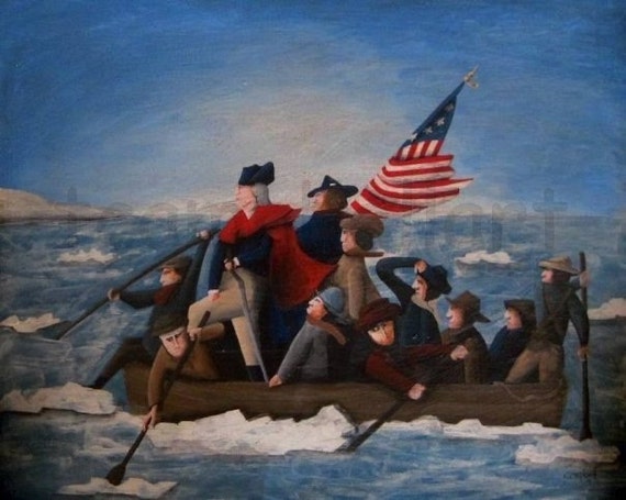 Washington Crossing The Deleware Giclee Print By NH Artist