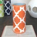 handmade, ceramic vase, gold trim, Trellis, Orange, violet interior