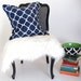 20" x 20" Hampton Links Pillow in navy hand blocked linen