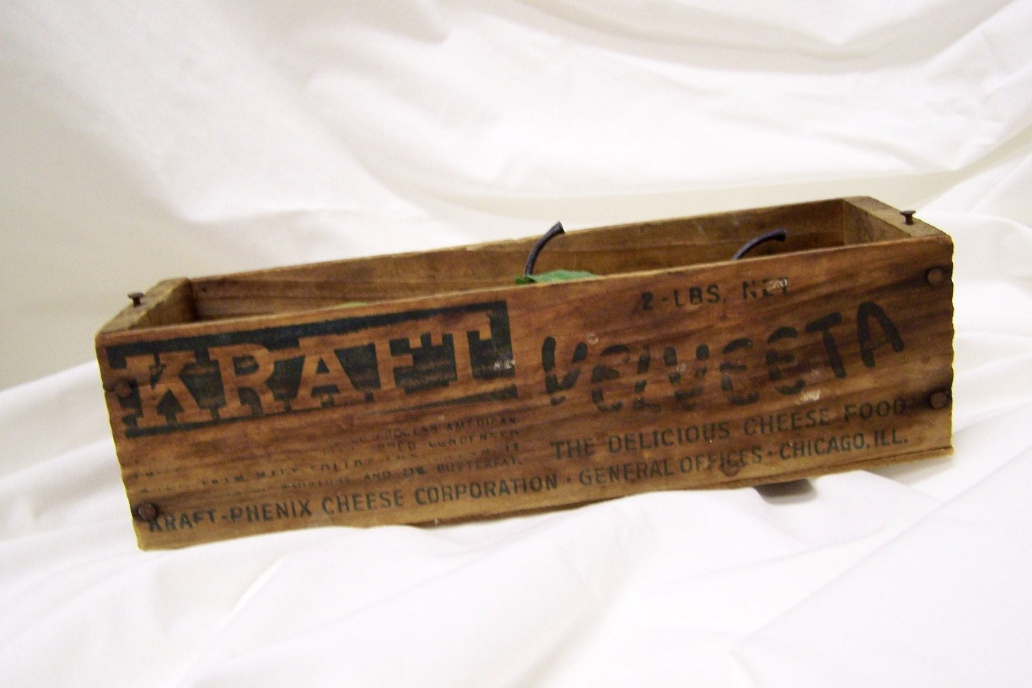Vintage Kraft Velveeta Cheese Box Wooden