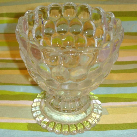 SALE vintage AVON bubble glass goblet by smallandmousey on Etsy