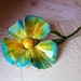 SALE Vintage Original by Robert signed large blue yellow enamel flower brooch