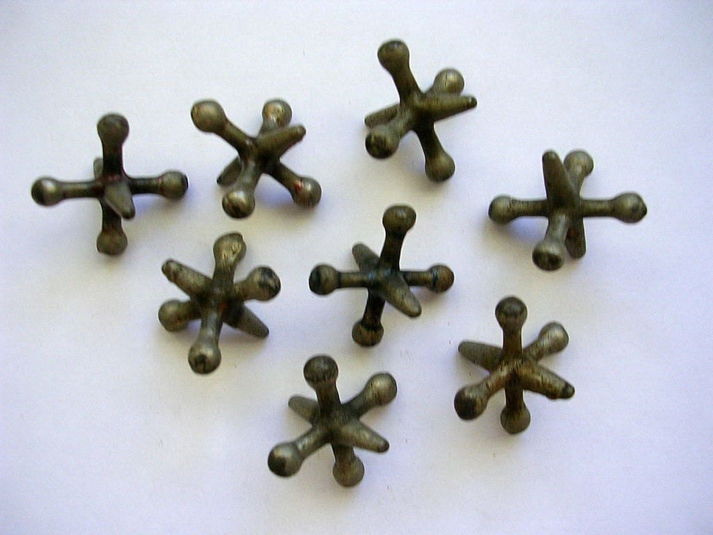 Fabulous Fun Vintage Metal Game Jacks Jax by AlteredArtSupplies