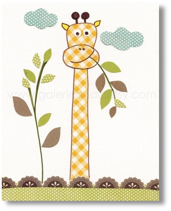 Giraffe nursery - Art for children - nursery print - childrens art kids room decor - kids wall art - child decor - kids giraffe - Gigi print by GalerieAnais