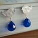 voyageur. Silver Chickadee Earrings with Blue Glass