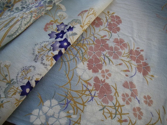 Vintage silk Japanese kimono fabricJapanese by hiroetakenaka
