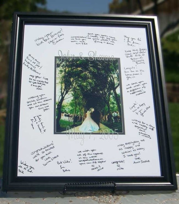 Guest Book Frame with Personalized Etched Glass 16x20