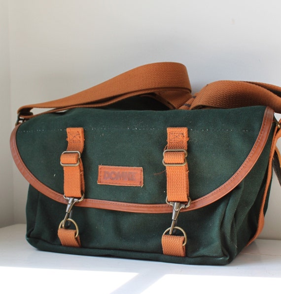 vintage 1980s canvas leather camera bag by Domke