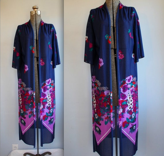 vintage 1970s JASMINE TEA robe kimono style