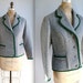 Vintage 1960s Nordic Wool Jacket in Heather Gray / with flower embroidery / size Medium / the DINNER WALTZ coat
