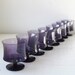 vintage 1970s amethyst goblets. Set of 8. Purple modern glasses, concave sides / Danish modern / the GRAPPA glasses