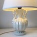 vintage 1940s table lamp. White ceramic with shade. Art Deco Hollywood Regency / the LADIES LUNCHEON table lamp
