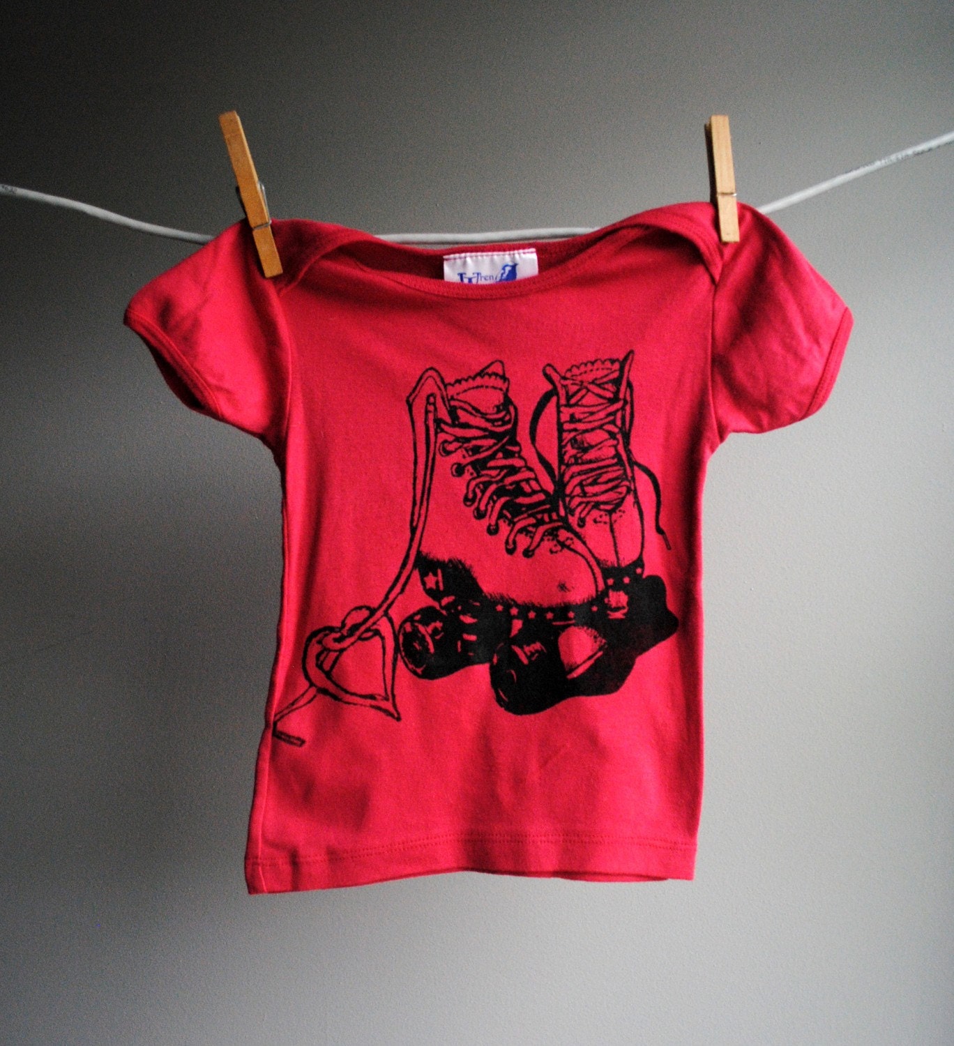 Roller Skate Infant TShirt Organic 12 18 months by WrenWillow