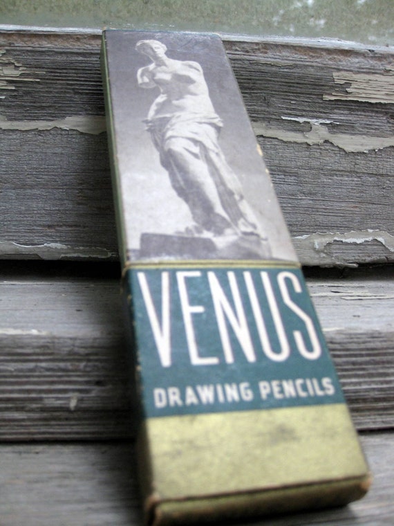 Venus Drawing Pencils in Original Box by stacyleighvintage on Etsy