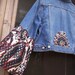 Lg BUTTERFLY SLEEVE JACKET Jean Upcycled Large Hippie