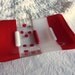 Red and White Glass Soap Dish