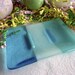 Soap Dish in Turquoise Blue Glass
