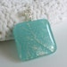 Turquoise and Silver Glass Pendant