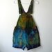 Tie Dye Romper Cut Off Shorts Size Small Overalls One Piece Jumper Beach Coverup Psychedelic Party