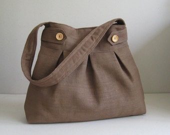 Sale - Brown Hemp/Cotton Bag, shoulder bag, purse, handbag, unique - ARROWS