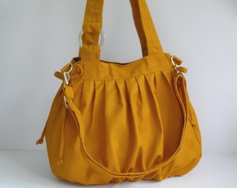 Stock clearance SALE Mustard canvas bag 3 compartments