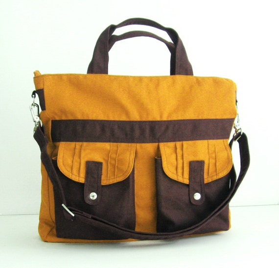 Sale - Mustard Canvas All purpose Bag - Shoulder bag, Tote, Diaper bag ...