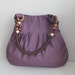 Plum Canvas Bag With Rope Beads Strap