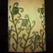 Mini Accent Lamp Bright Green Curly Ferns Pierced Lamp Shade w/ 3 Leg Lamp