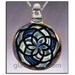 SALE - Large Blue and White Blown Glass Reticello Pendant - Boro Lampwork Focal Bead - Hand Blown Glass Jewelry (4003)