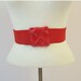 80s Belt Vintage Red Stretch Elastic Cinch M