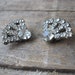 rhinestone clip on earrings - vintage sparkly prom earrings