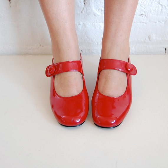 Red Patent Leather Mary Janes Us Eur