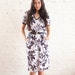 floral dress black and white (s-m)