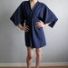 vintage MARCY navy kimono sleeve mini dress.
