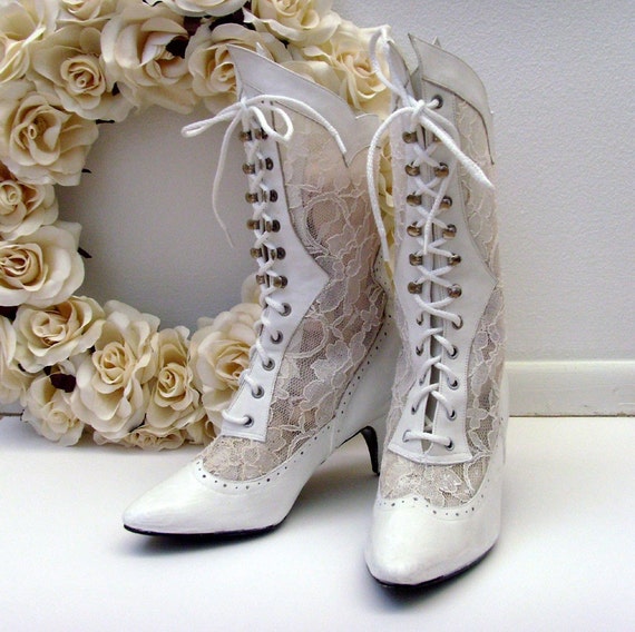 bridal boots white