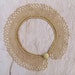 Beige Layered Fashion Necklace - Peter Pan Collar / Upcycled Antique Tatted Collar / Beige Suede - Vintage Silk Button / OOAK