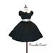 Reserved for Tattoed kitten 775 Little Black n Cream Gothic Puff Sleeve Party Dress and emerald Petticoat
