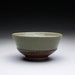 ceramic bowl, serving bowl, pottery bowl with green celadon and iron red glazes