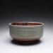 large serving bowl - pottery bowl with green celadon and iron maroon red glazes